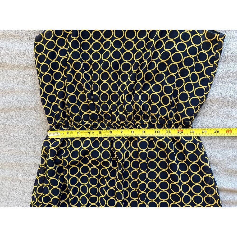Banana Republic Maxi Dress Size 8 Navy Gold Geometric Circle Pearls Brunch Class - Picture 5 of 10